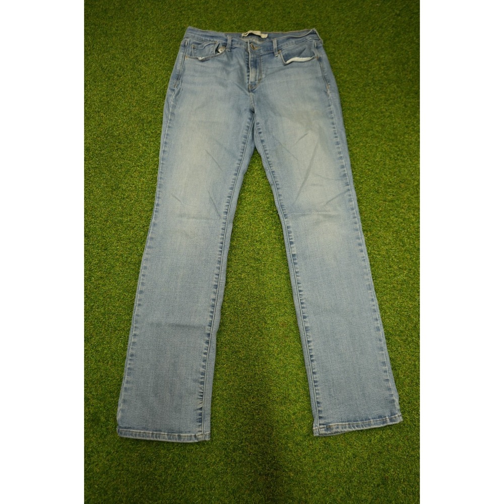 Levi's Jeans Women 10 Blue Denim Cotton Stretch Medium Wash Hipster Straight Leg